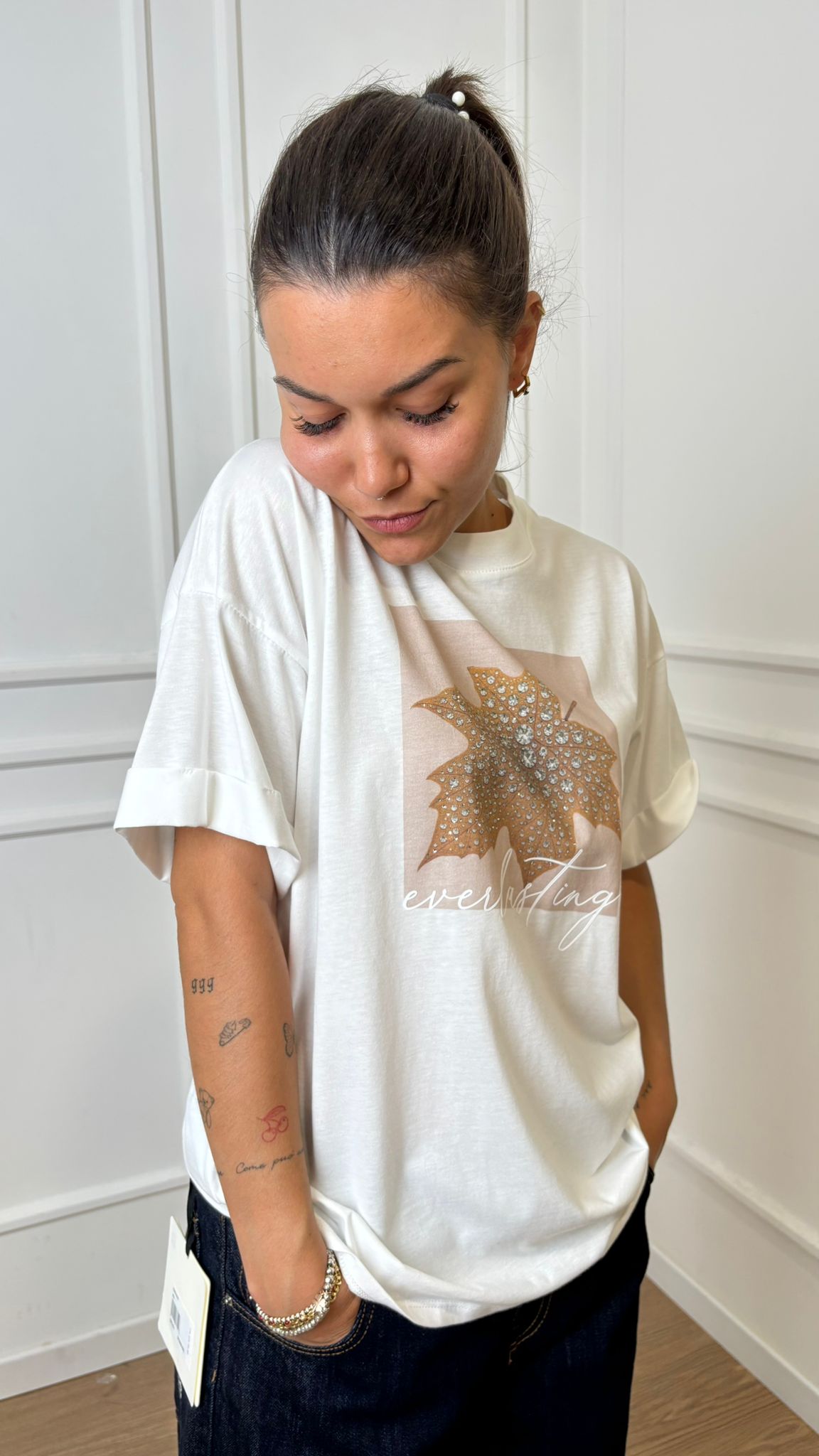 T-Shirt stampa foglia Imperial TX13KGT