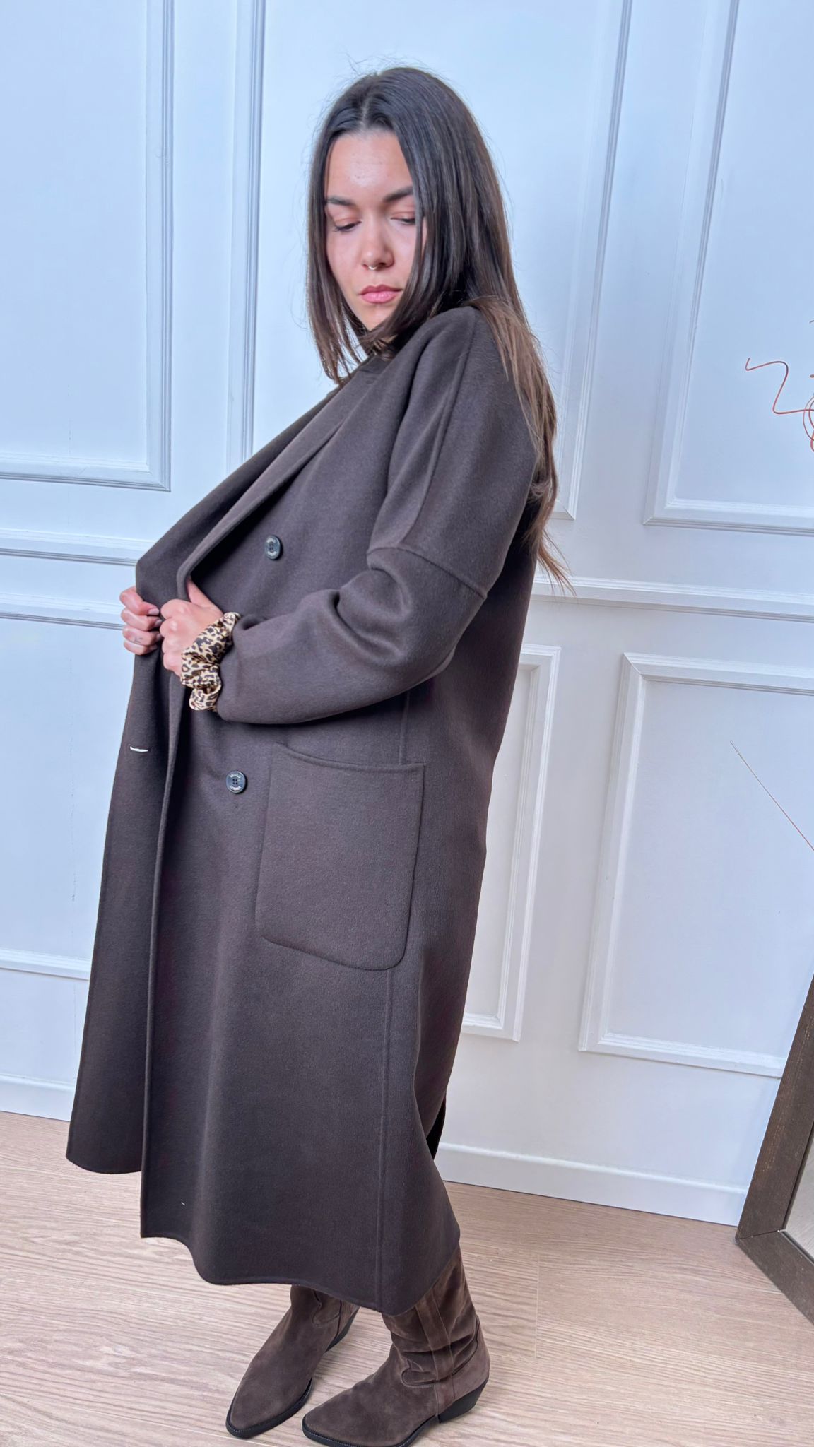 Cappotto doppiopetto Vicolo TF0001 fondente