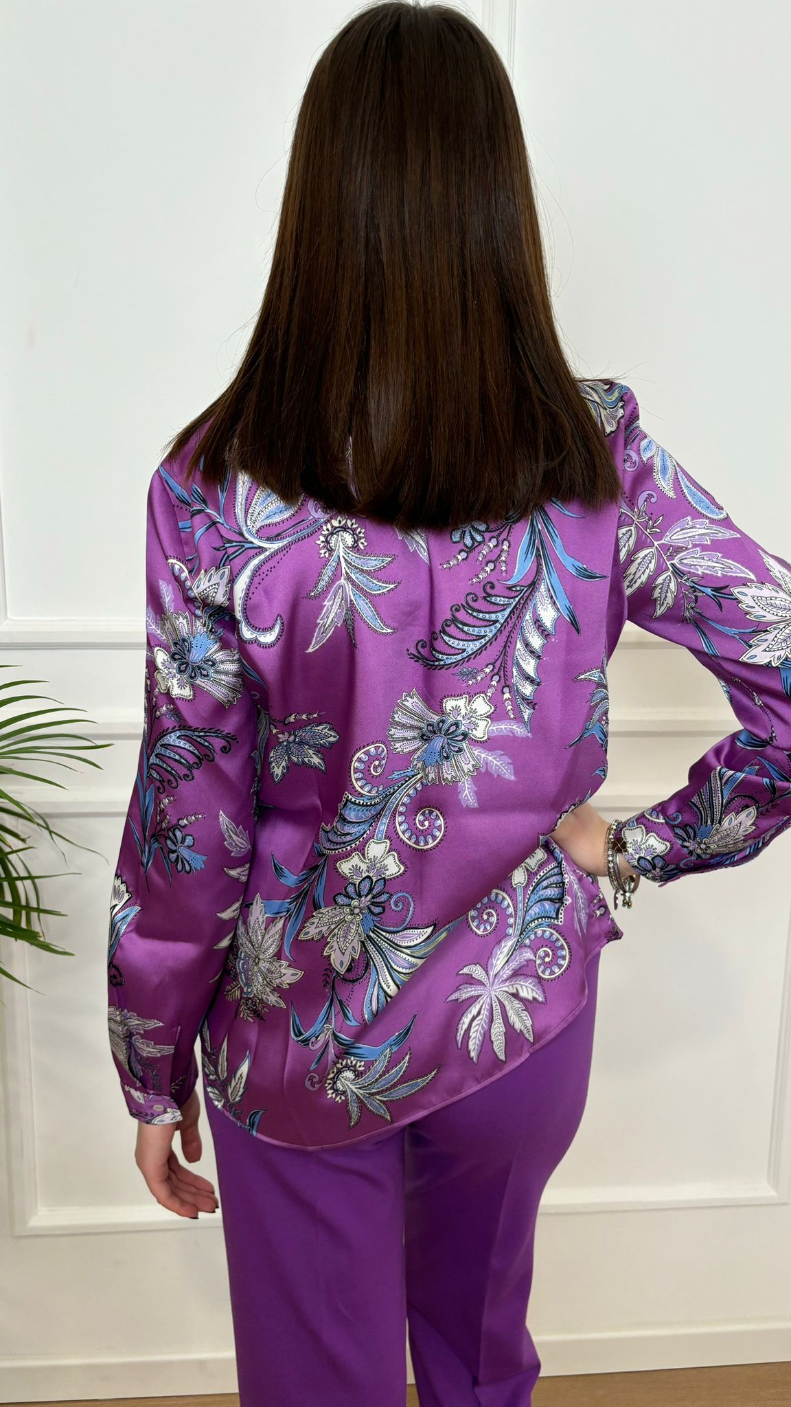 Blusa in twill stampato Emme Marella Foce 004