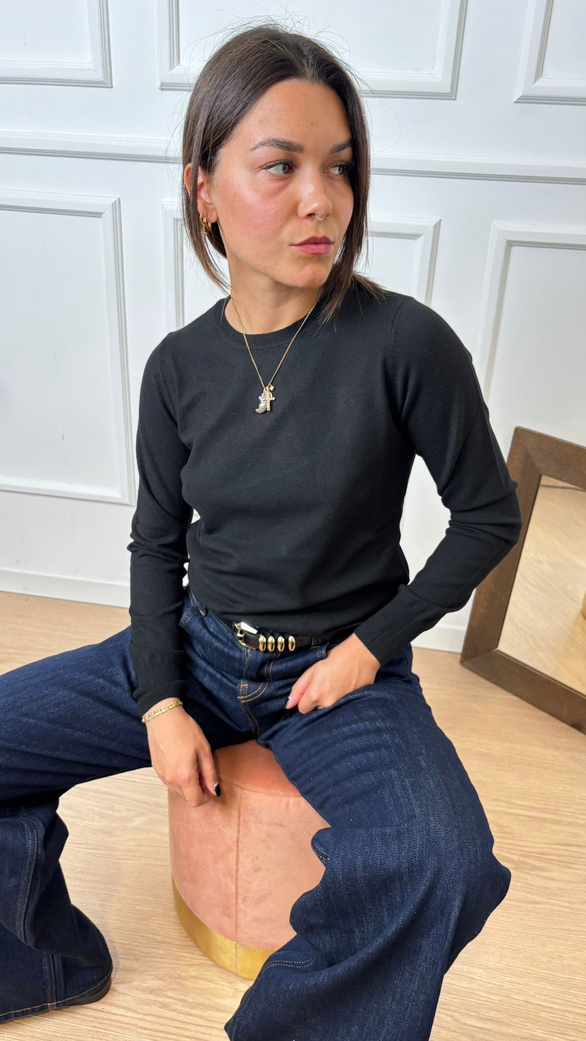 Pull giro Vicolo 440011F nero