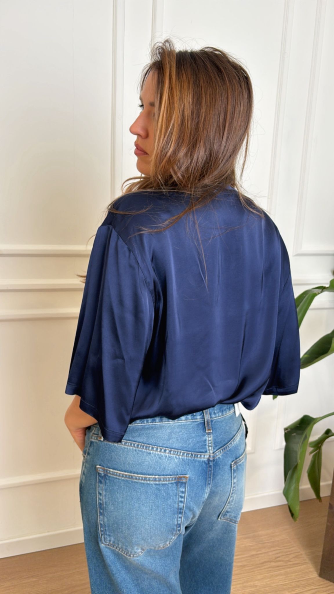 Blusa in viscosa Vicolo TD0013 blu