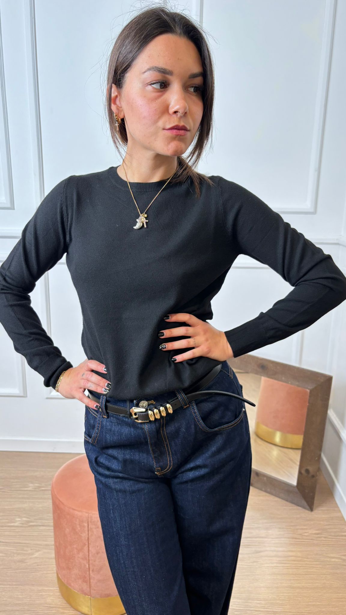 Pull giro Vicolo 440011F nero