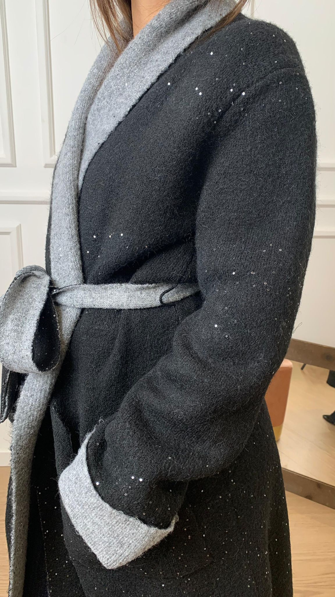 Cappotto in maglia Vicolo 77003F nero