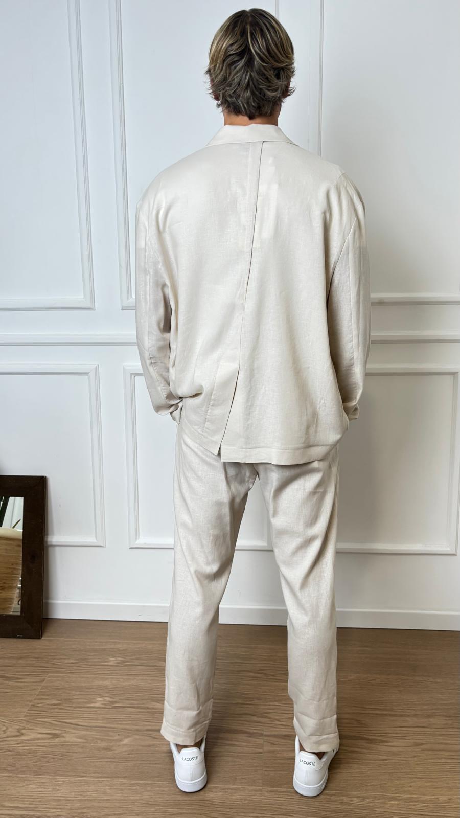 Blazer in lino monopetto Imperial JZAPJYF beige