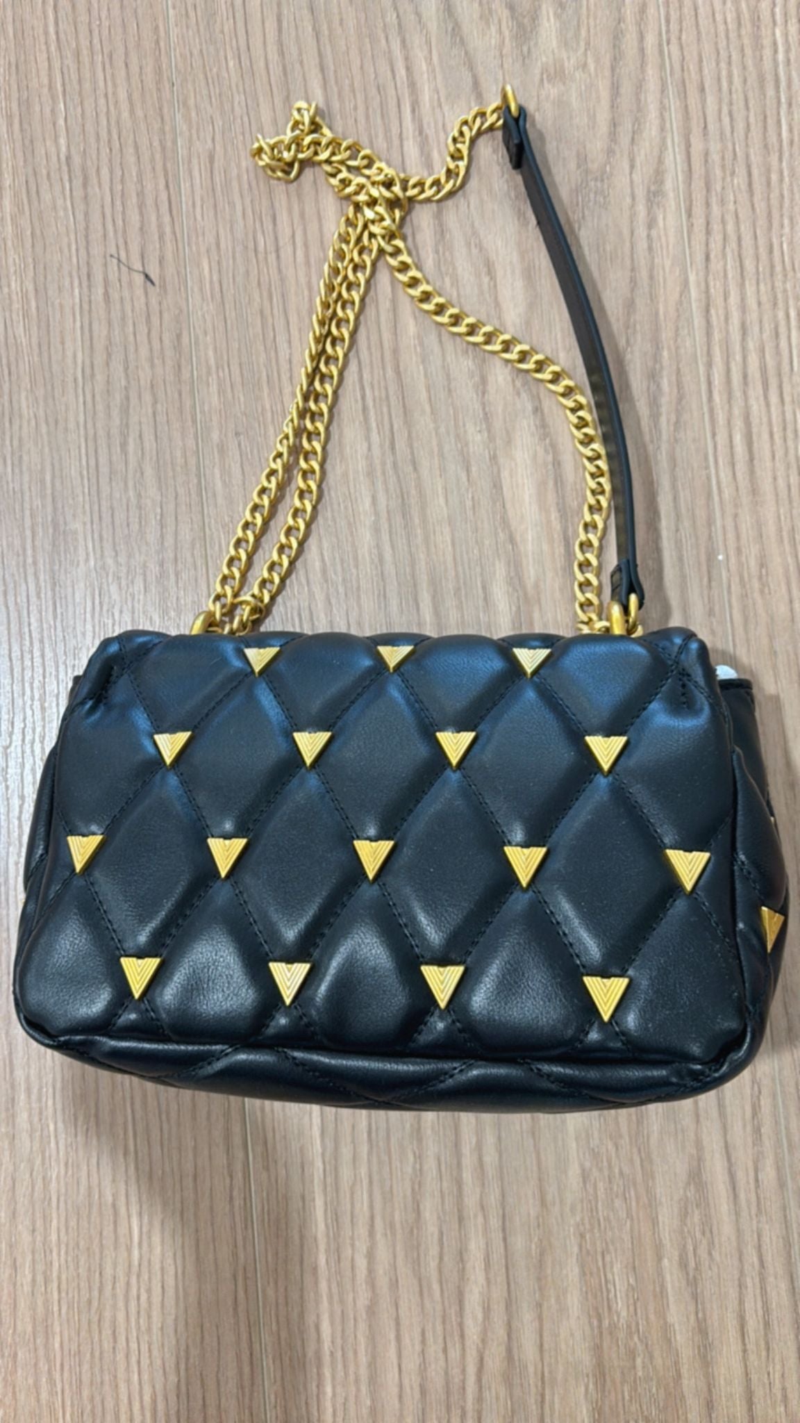 Borsa trapuntata con borchie Prisma Vicolo nero