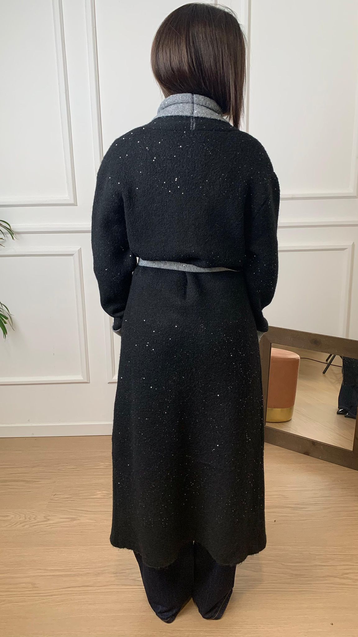 Cappotto in maglia Vicolo 77003F nero