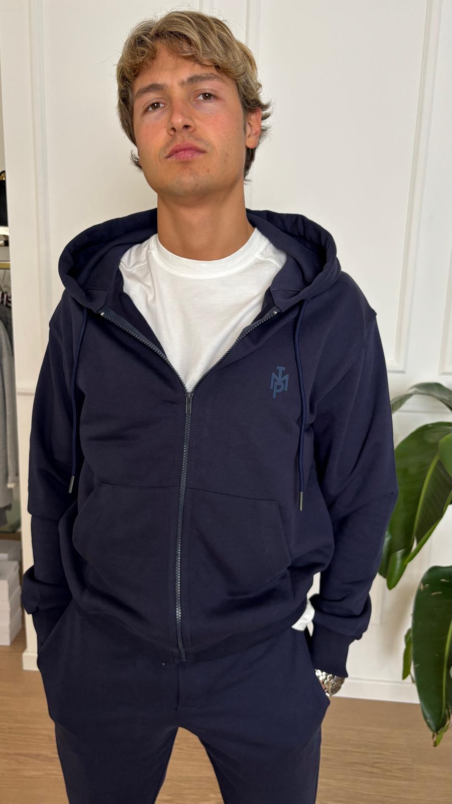 Felpa zip Imperial F8588F13 blu