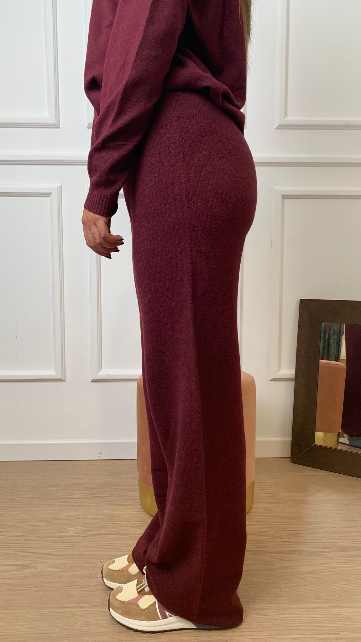 Pantalone in maglia Vicolo 77059F chianti