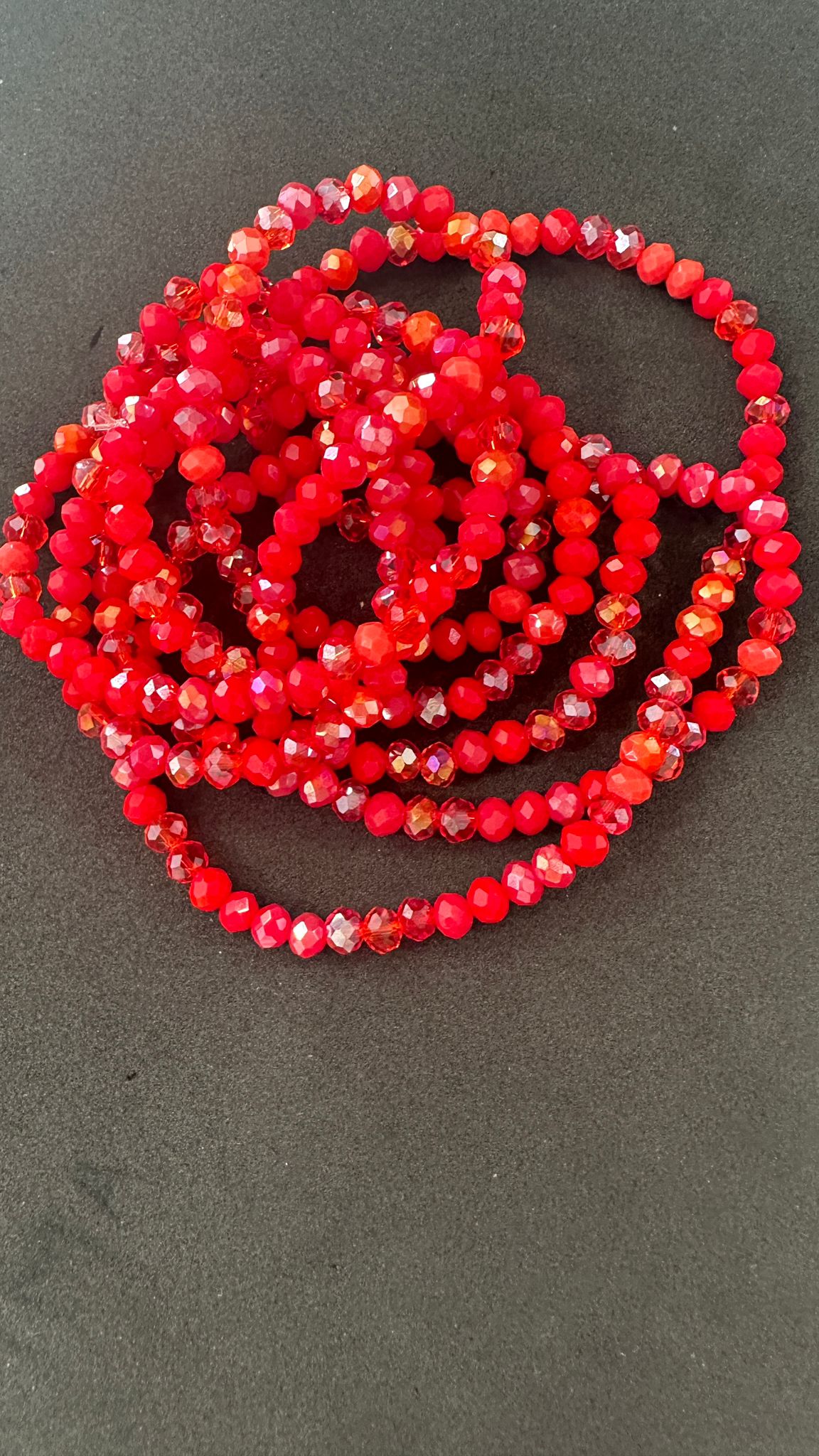 Collanina perle colorate 1218 rossa