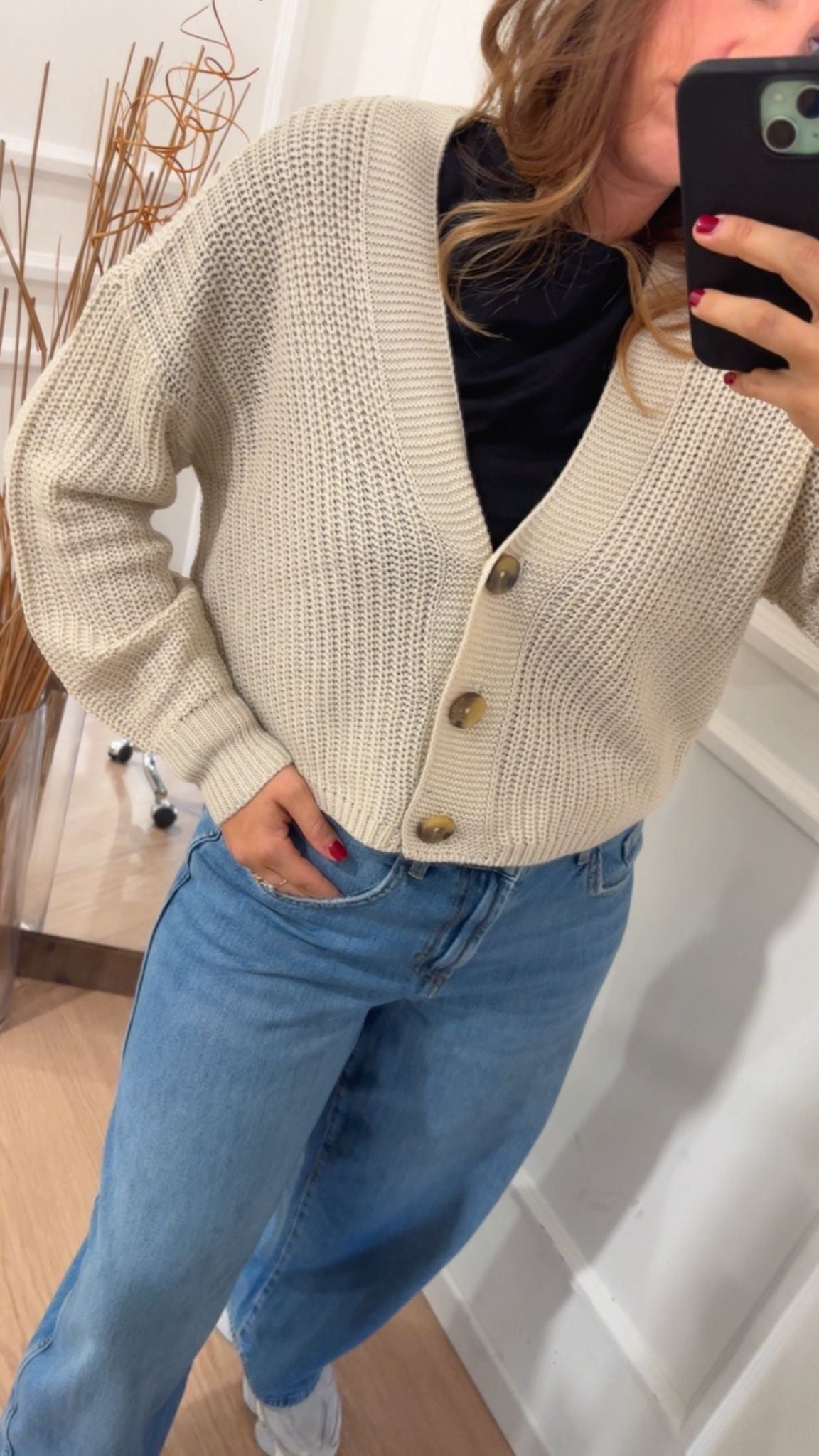 Pull bottoni carol Only 15211521 crema