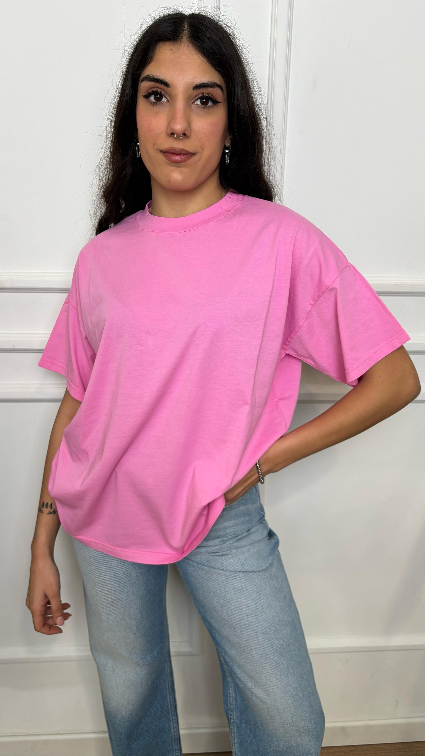 T-shirt over Vicolo UD0059 rosa babol