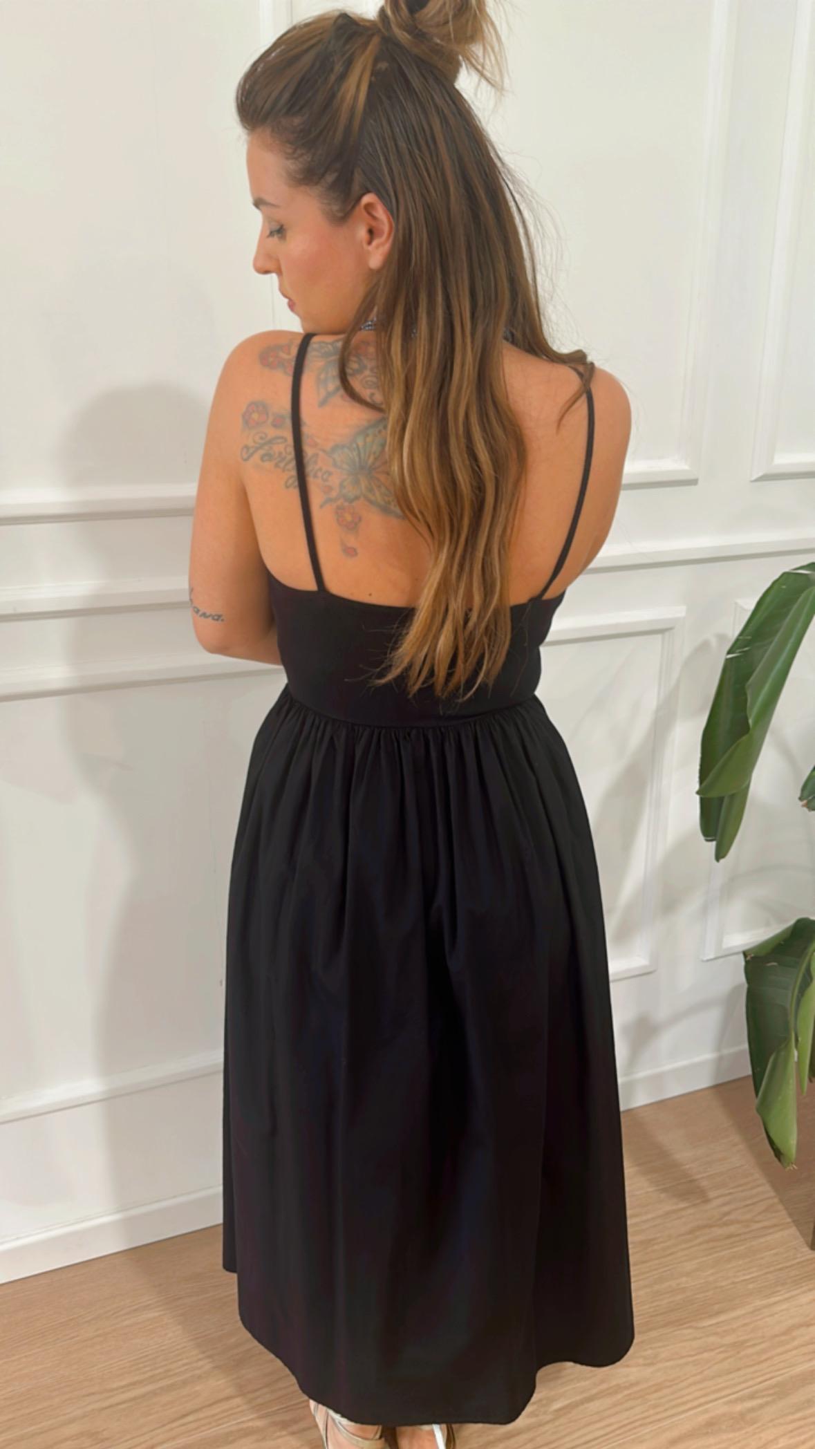 Abito midi spalline Vicolo TD2869 nero