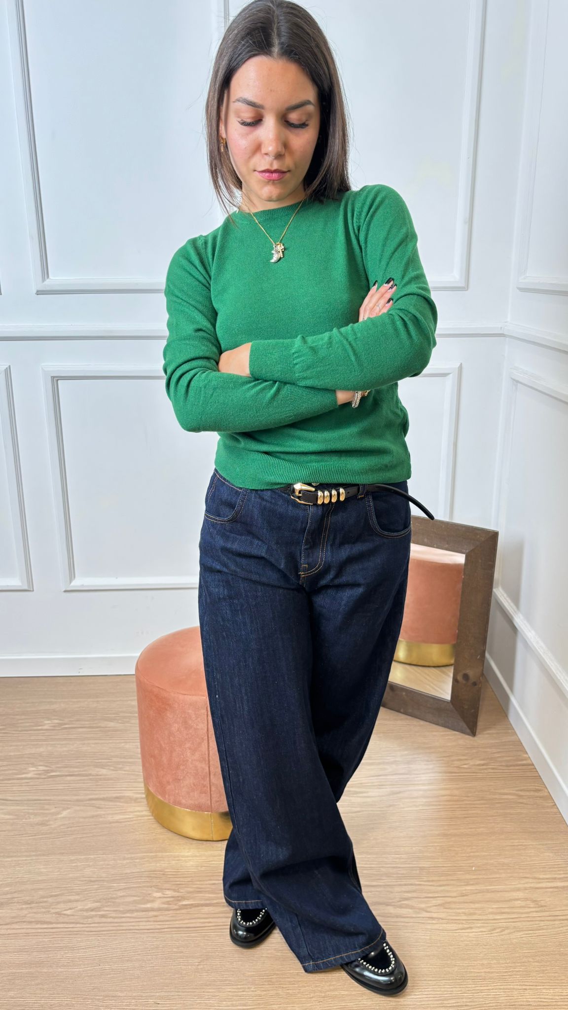 Pull giro Vicolo 440011F verde