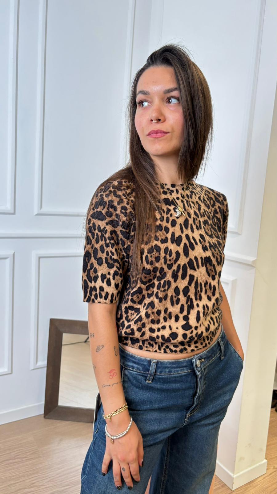 Pull mezza manica in lana Vicolo 22056F