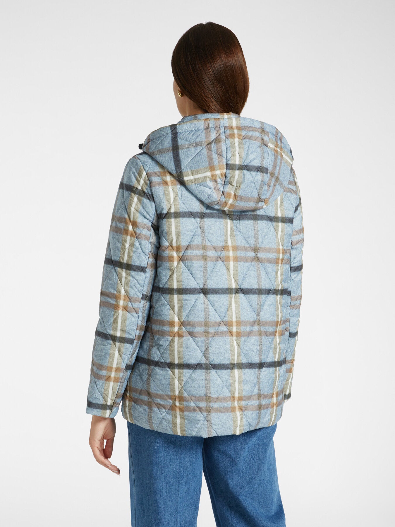 Piumino stampato reversibile F172P0 Elena Mirò azzurro