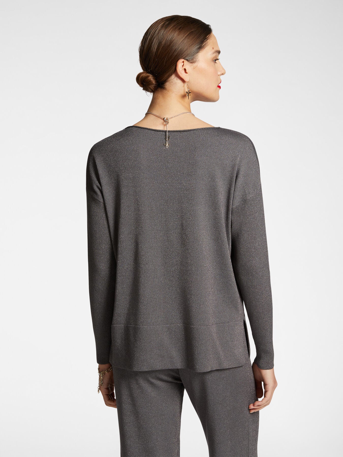 Maglia lurex in viscosa M265Z0 Elena Mirò grigio