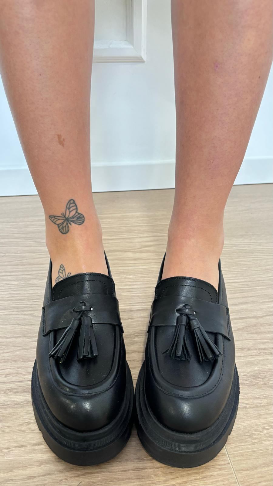 Mocassino con nappa Divine Follie Aif 17 nero