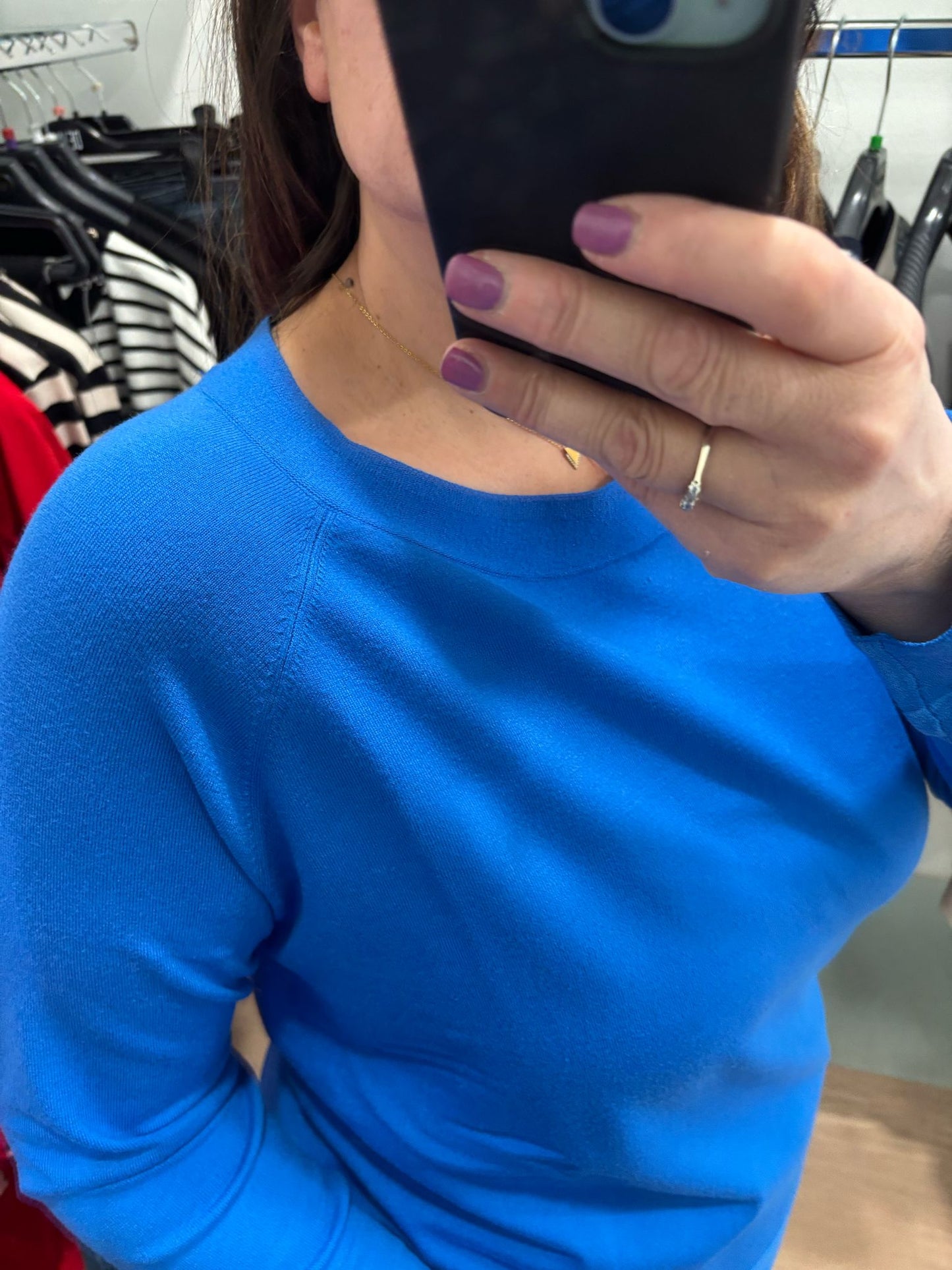 Maglia con scollo a barchetta M525 Elena Mirò blu elettrico