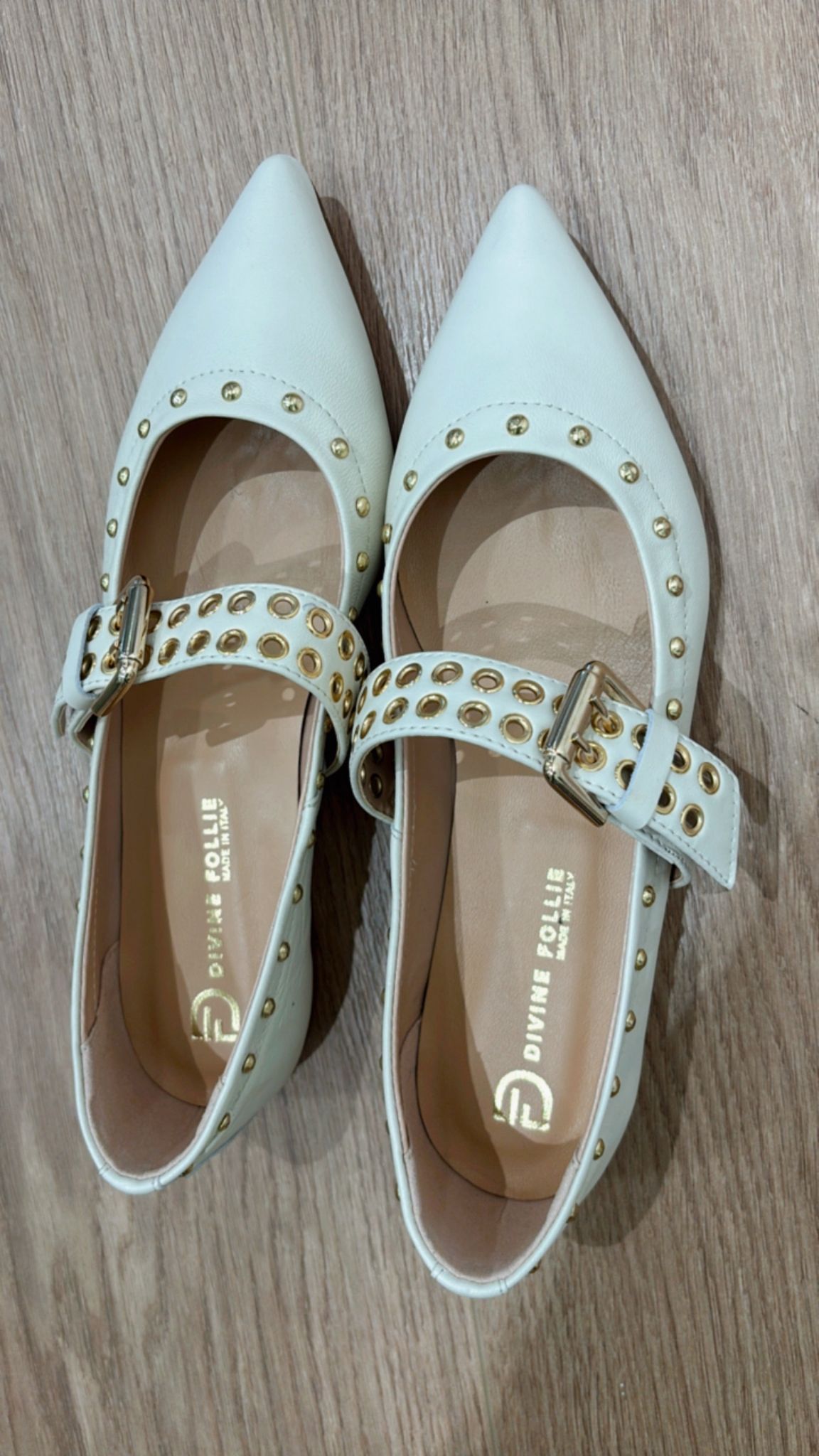 Ballerina borchie oro Divine Follie Michela 540 burro