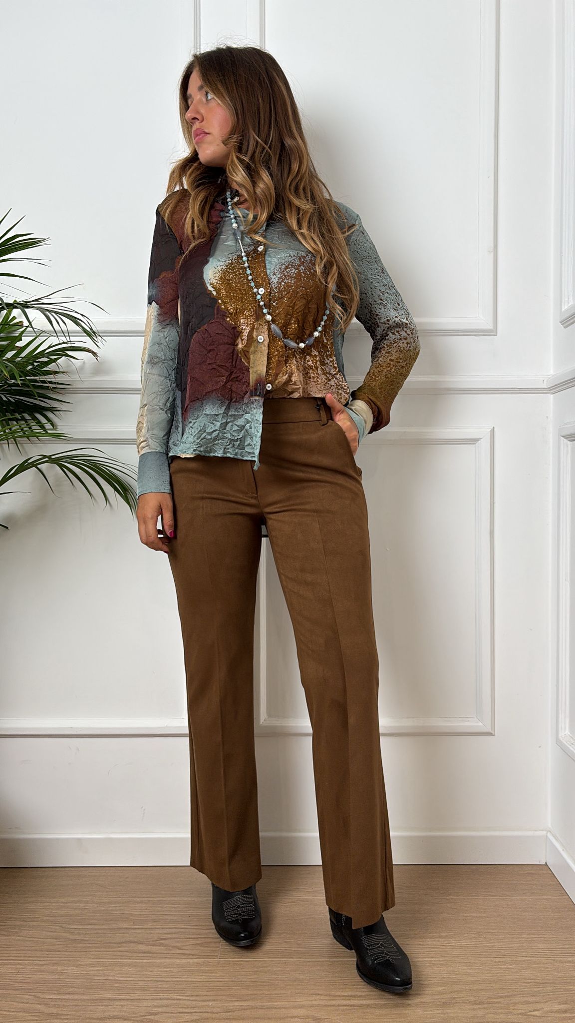 Pantalone suede Flare1 004 Emme Marella