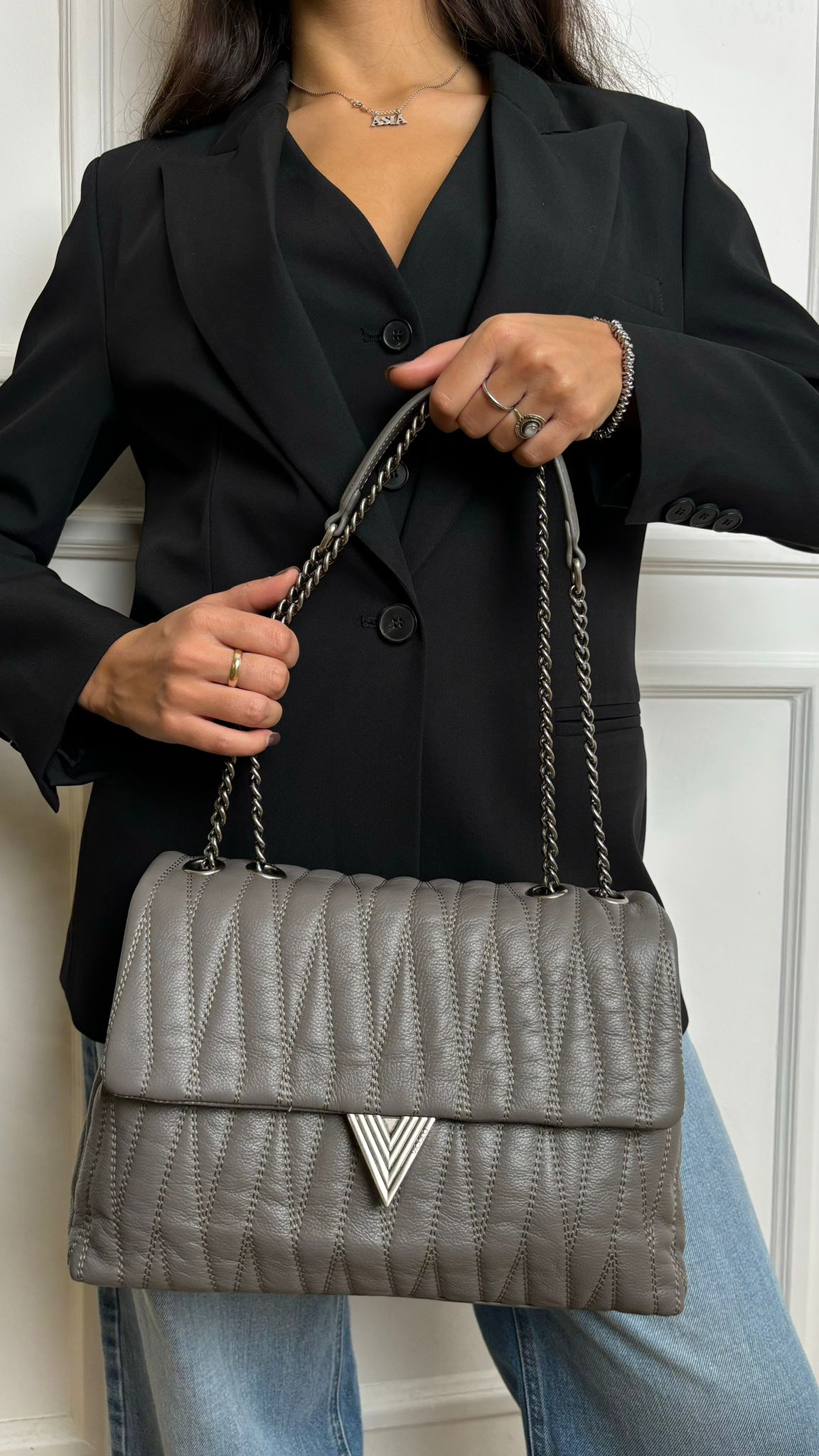 Borsa Belleville Vicolo grigio - TURCHETTI MODE