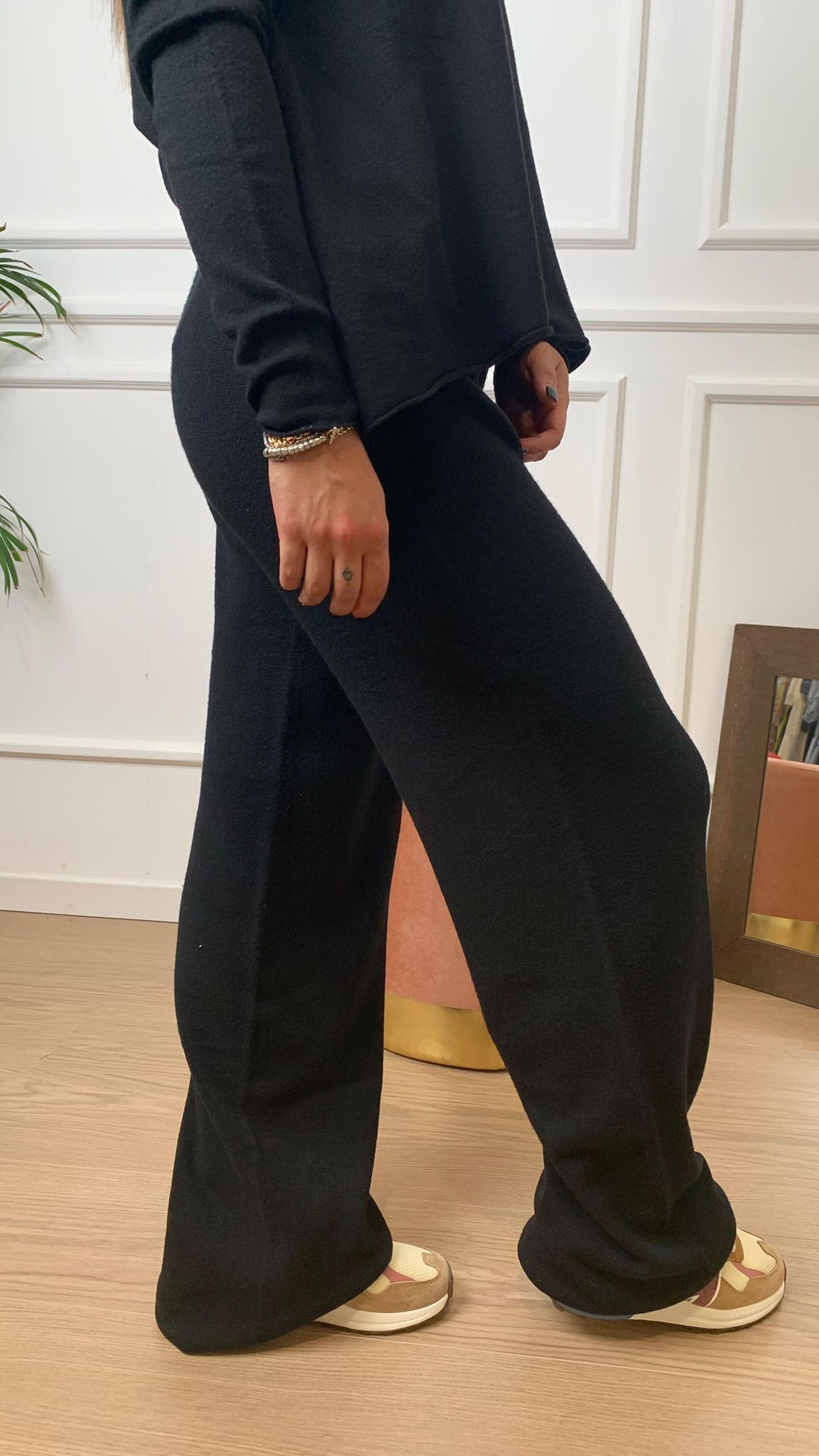 Pantalone in maglia Vicolo 77059F nero