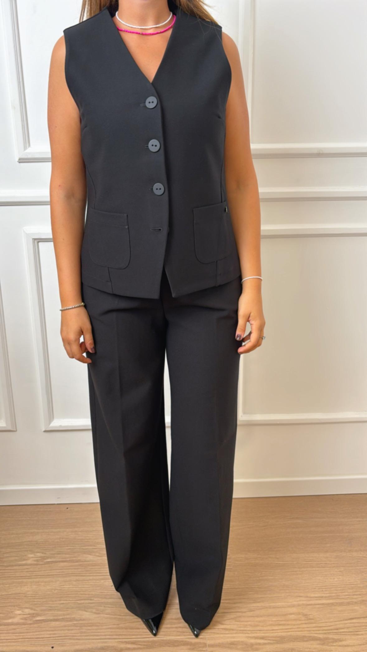 Pantalone Palazzo Ragno DL20PA 020 Nero