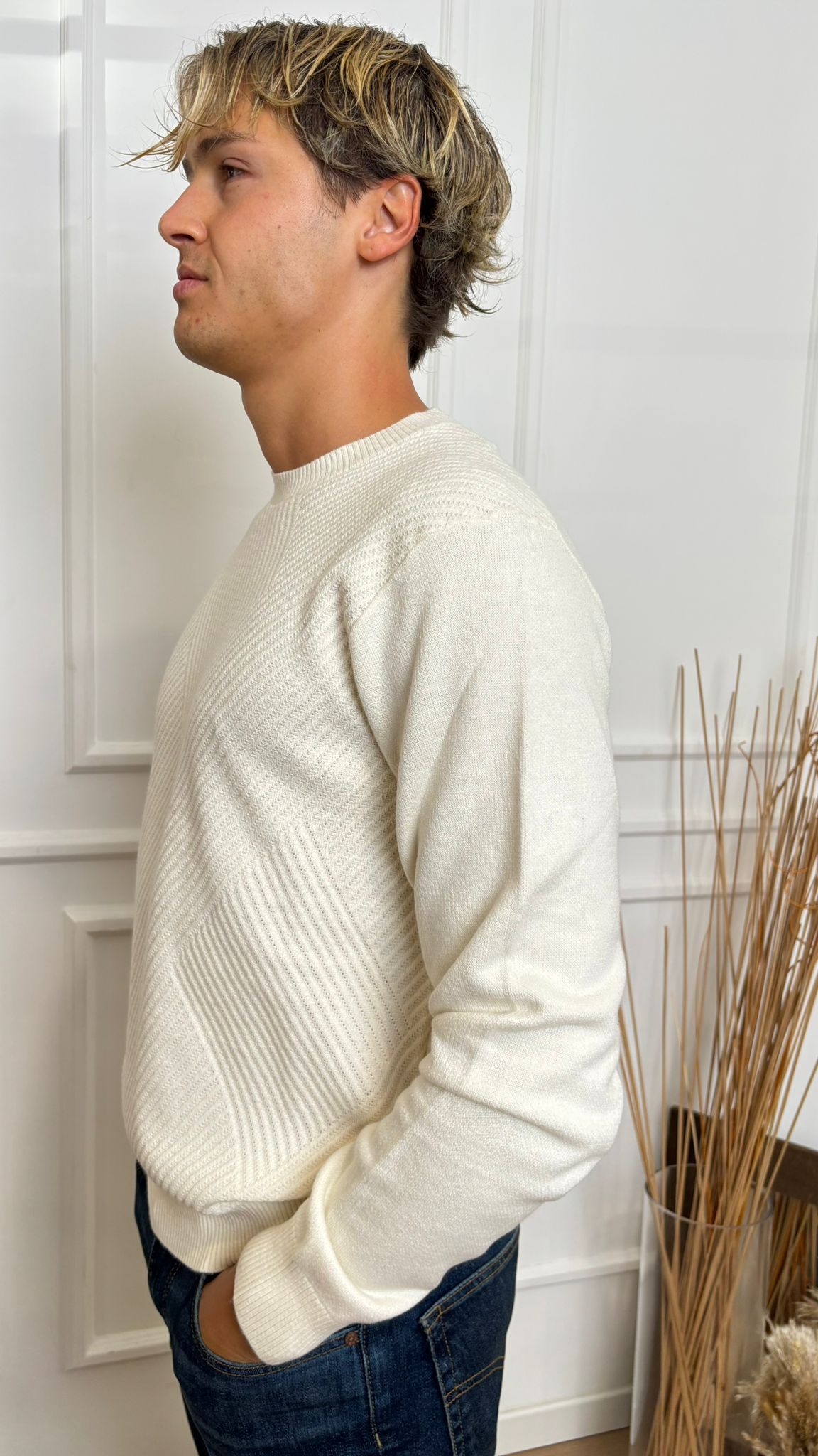 Maglione regular fit Timo Gas 1298 panna