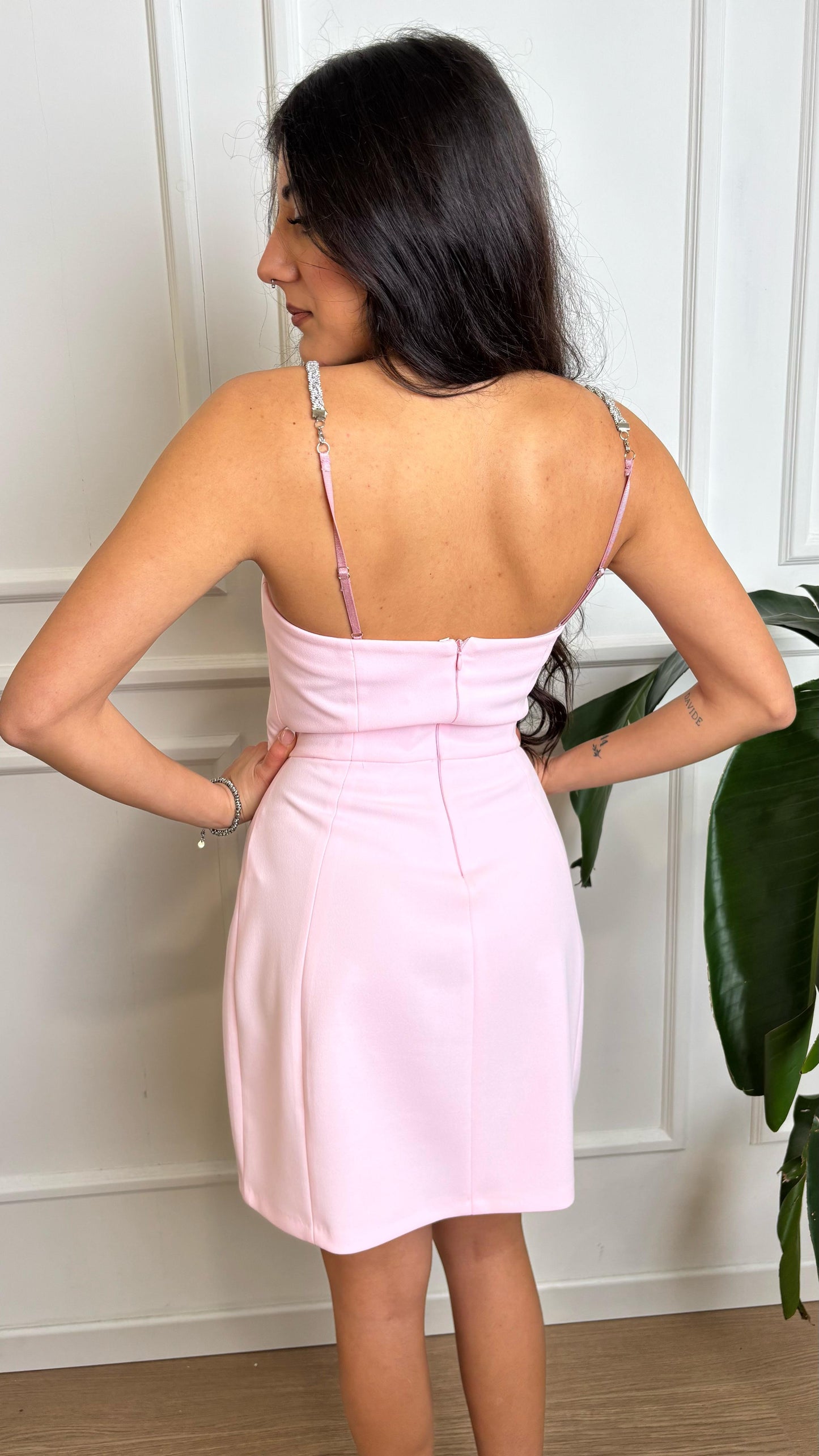 Tubino spallina strass Imperial AFMSJAW rosa