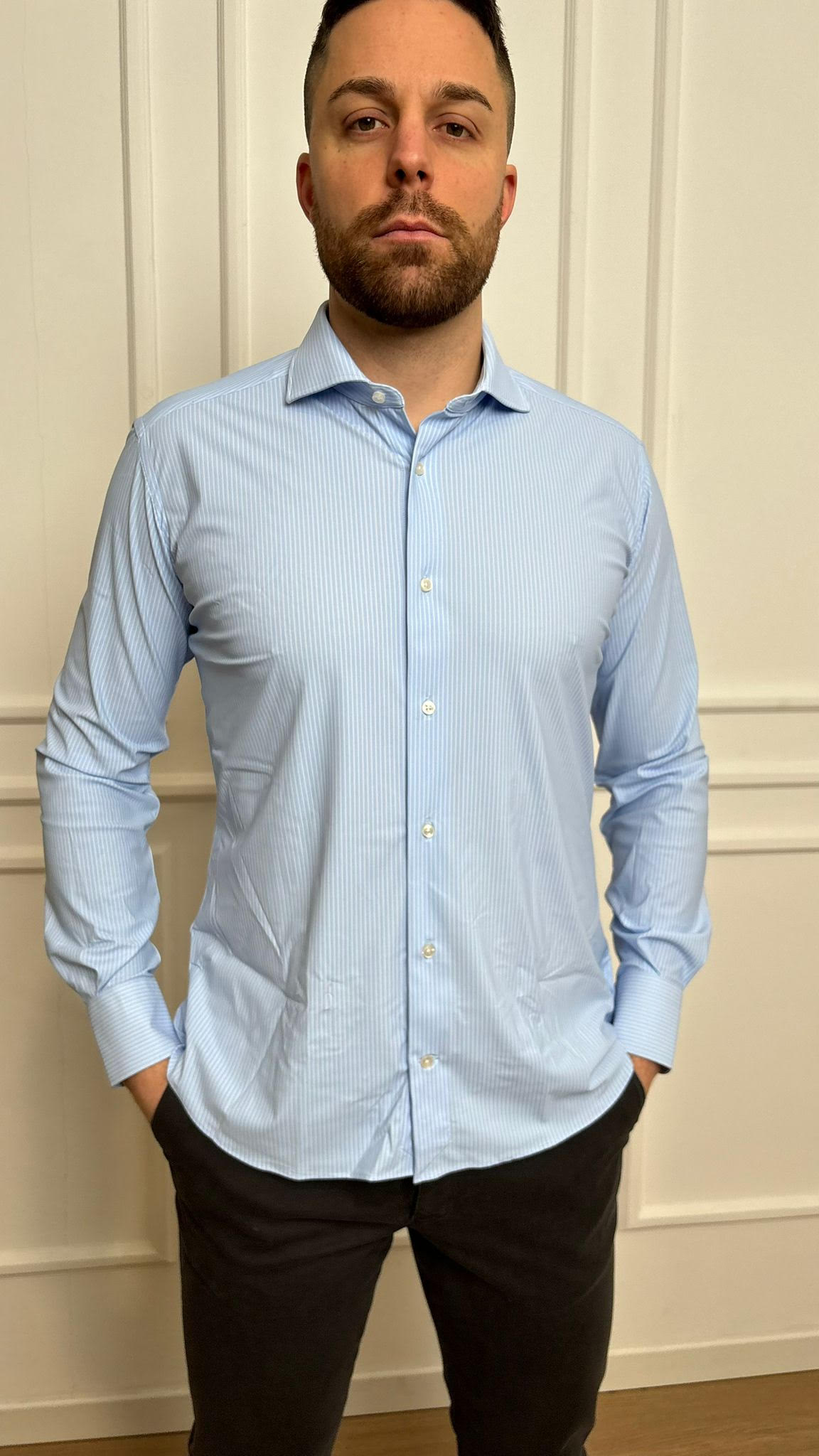Camicia Roma Custom Fit Bottega Artigiana Spandex