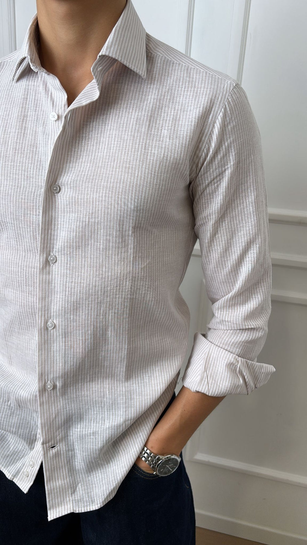 Camicia extraslim in puro lino E900 Brescia Turchetti