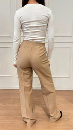 Pantalone wide in compact jersey Ragno DT85PE