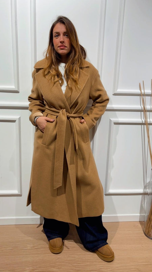 Cappotto in panno Emme Marella Lontra Camel