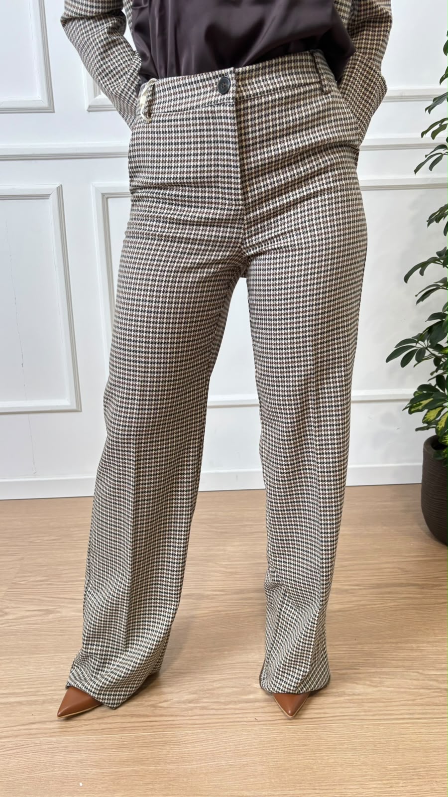 Pantalone dritto pied de poule Amato Emme Marella