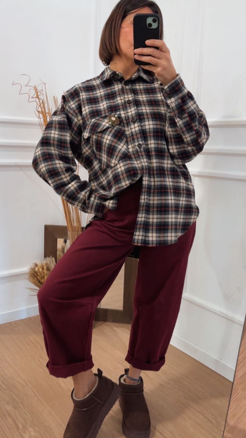 Camicia check in flanella Tensione In W25C956