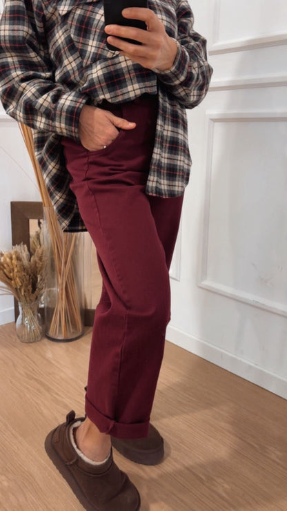Pantalone ovetto PA5137AI25 vinaccia