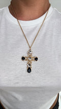 Collana croce con strass 5527