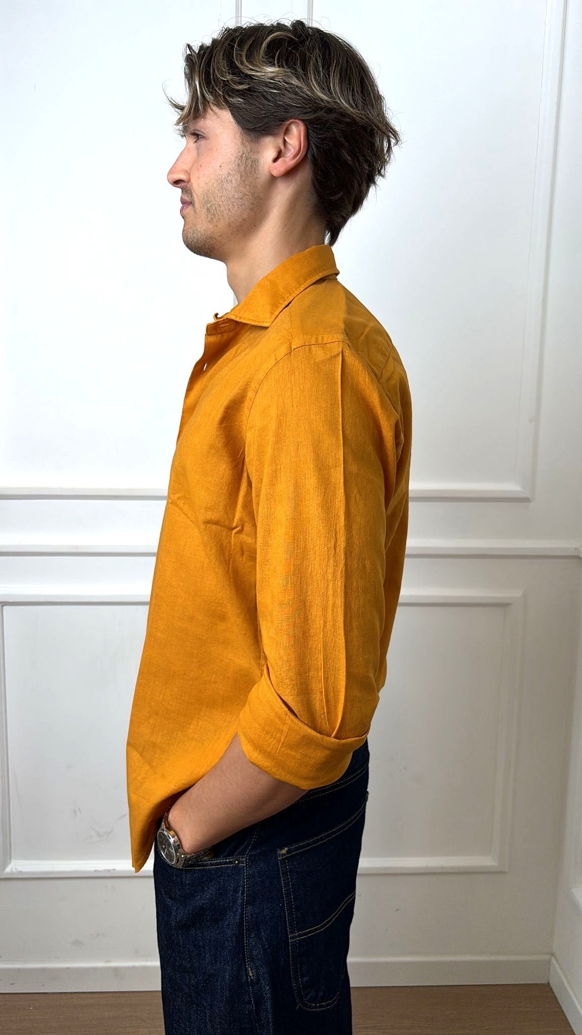 Camicia regular fit puro lino E26 Roma Turchetti