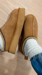 Ciabatta pelo platform Divine Follie 3545 Camel