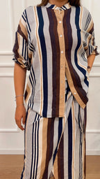 Camicia coreana righe Tensione In 39554