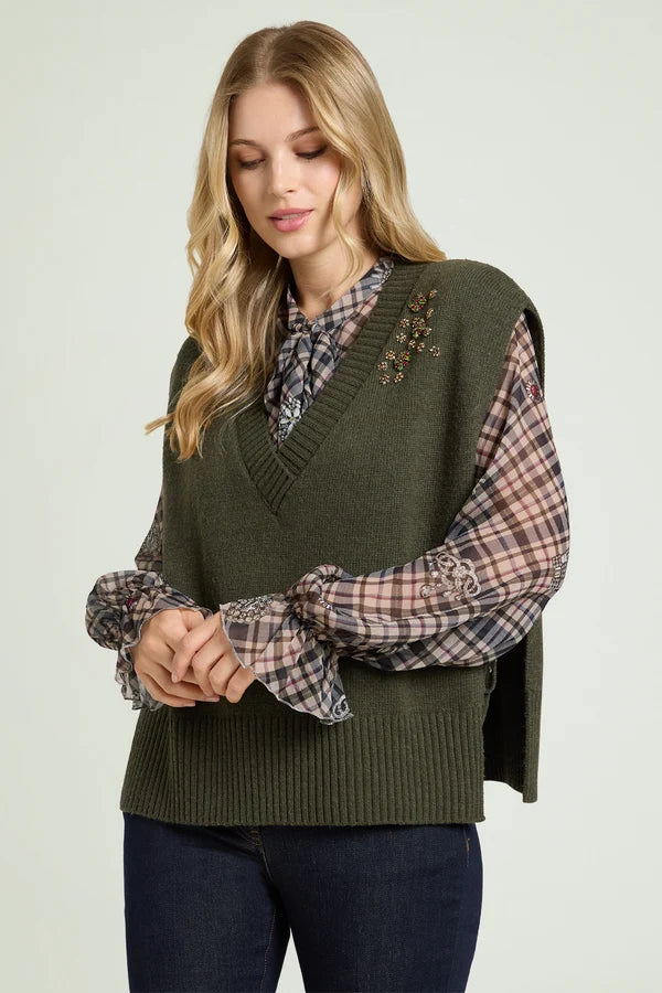 Gilet ricamato M188E002 LUISA VIOLA