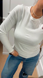 T-Shirt manica lunga Riley Only Bianca