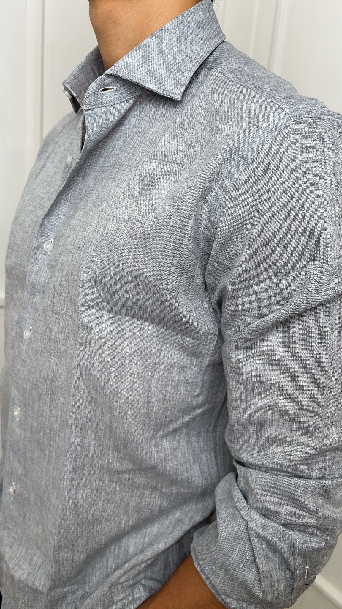 Camicia regular fit puro lino E26 120 Roma Bottega Artigiana