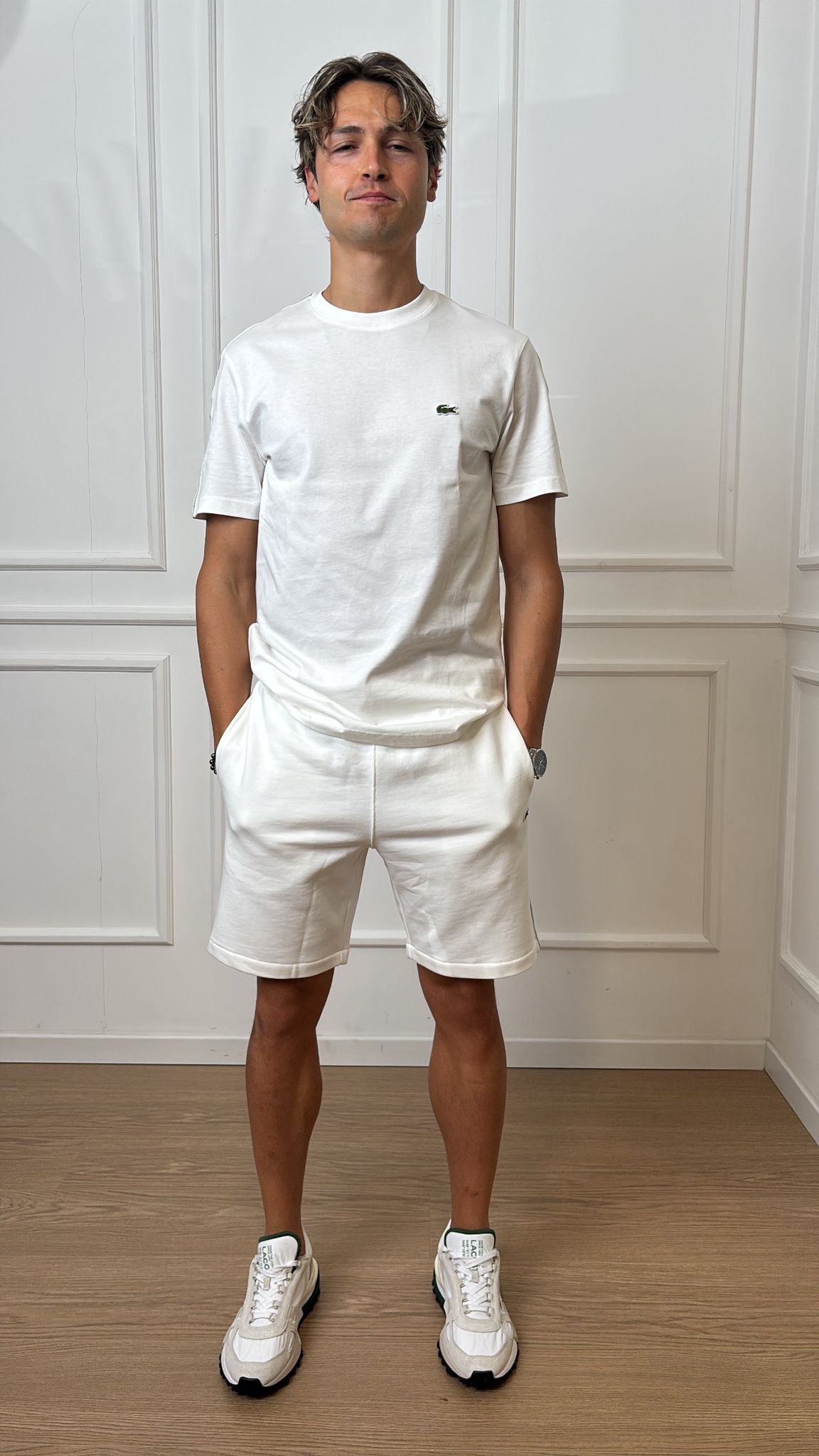 Bermuda in cotone garzato Lacoste GH0886