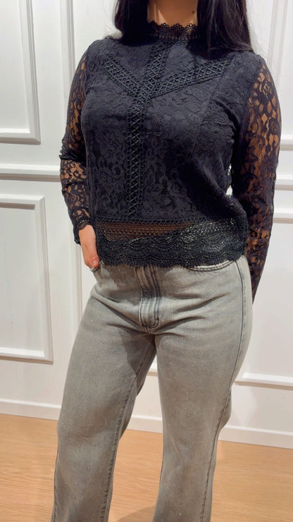 Blusa pizzo Only Karo Nera