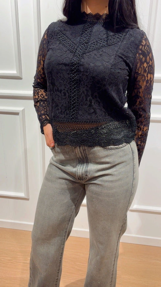 Blusa pizzo Only Karo Nera