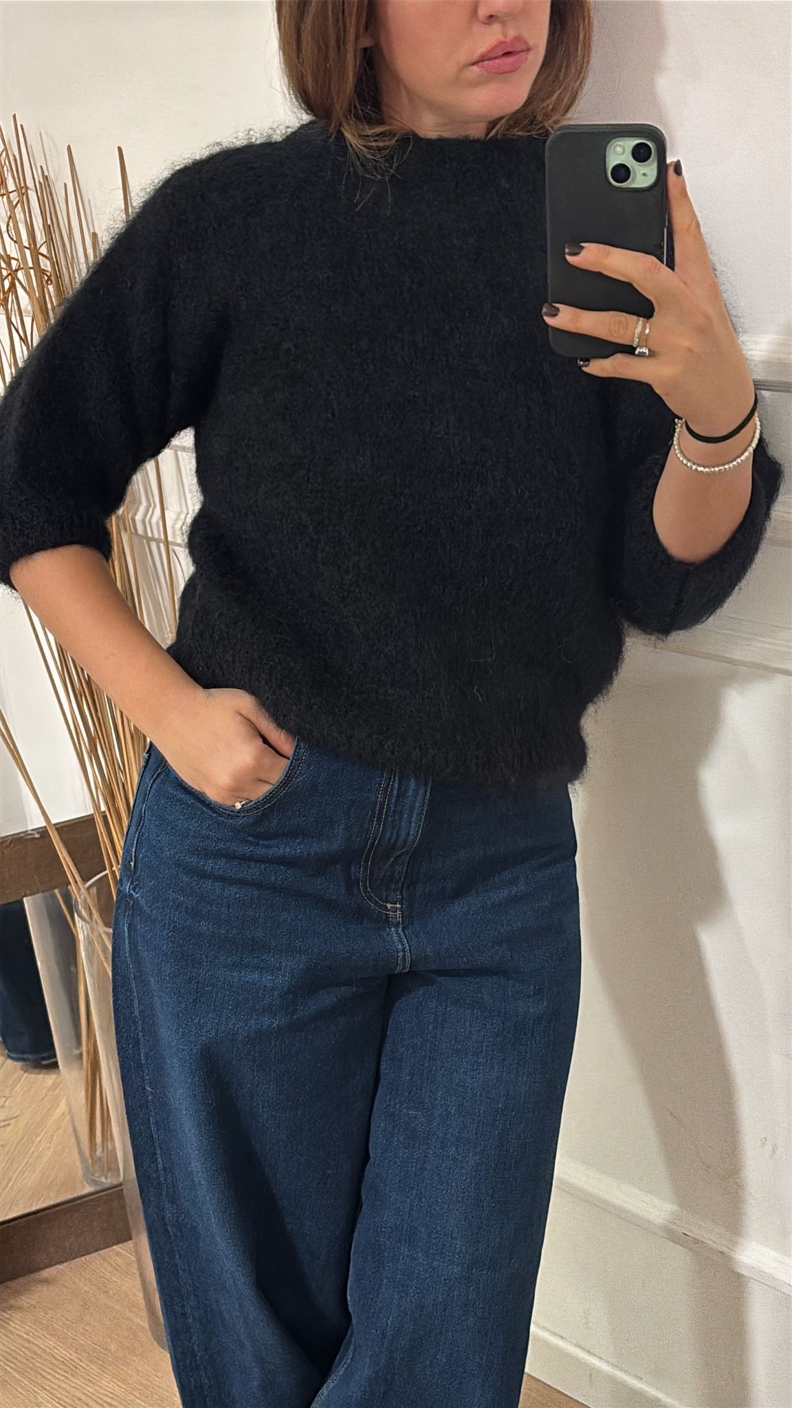 Maglione Kid  Mohair Dixie M277Y235 Nera