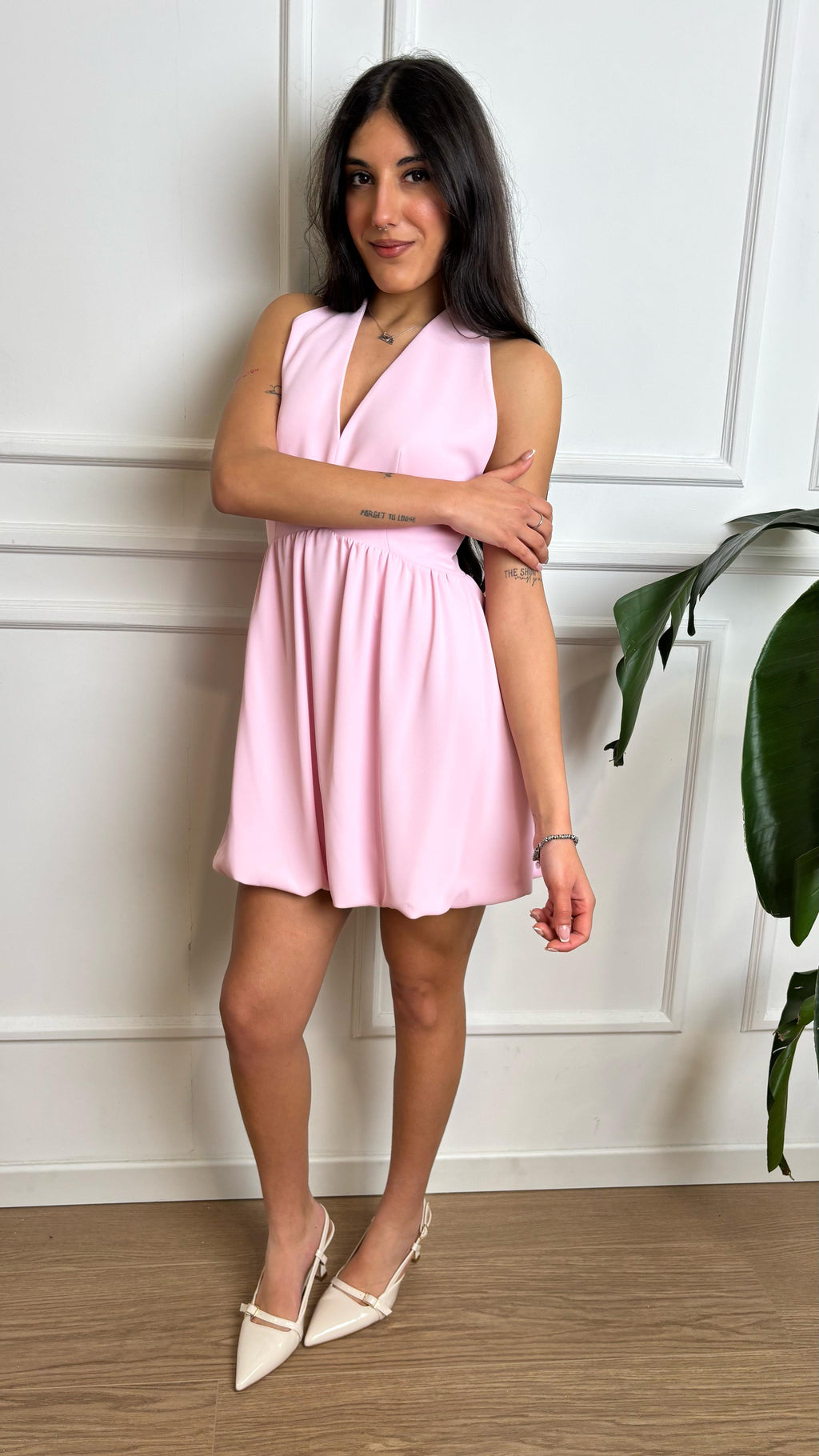 Abito scollo all'americana Imperial AFPX rosa