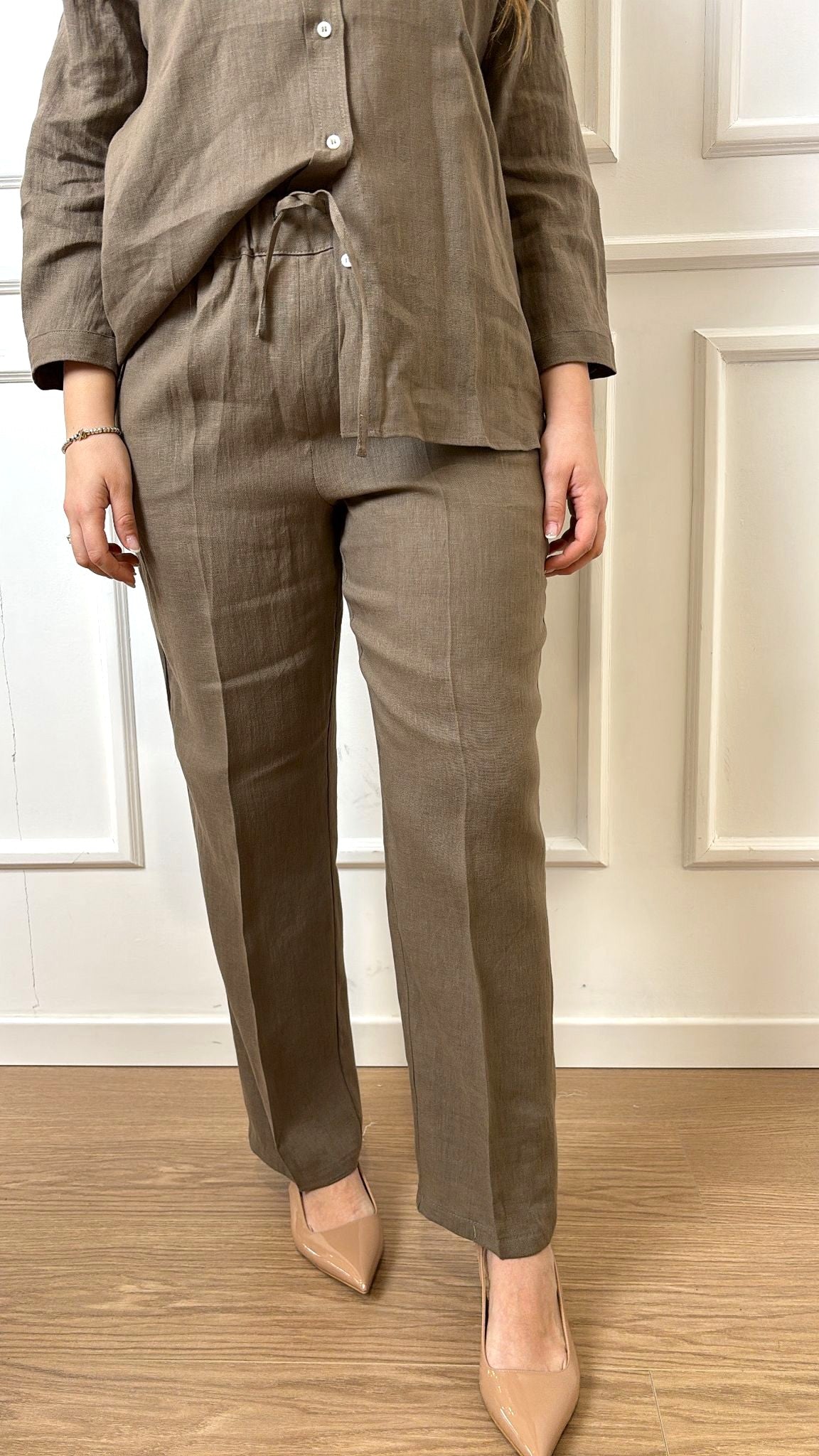 Pantalone in tela di puro lino Emme Marella Sauna