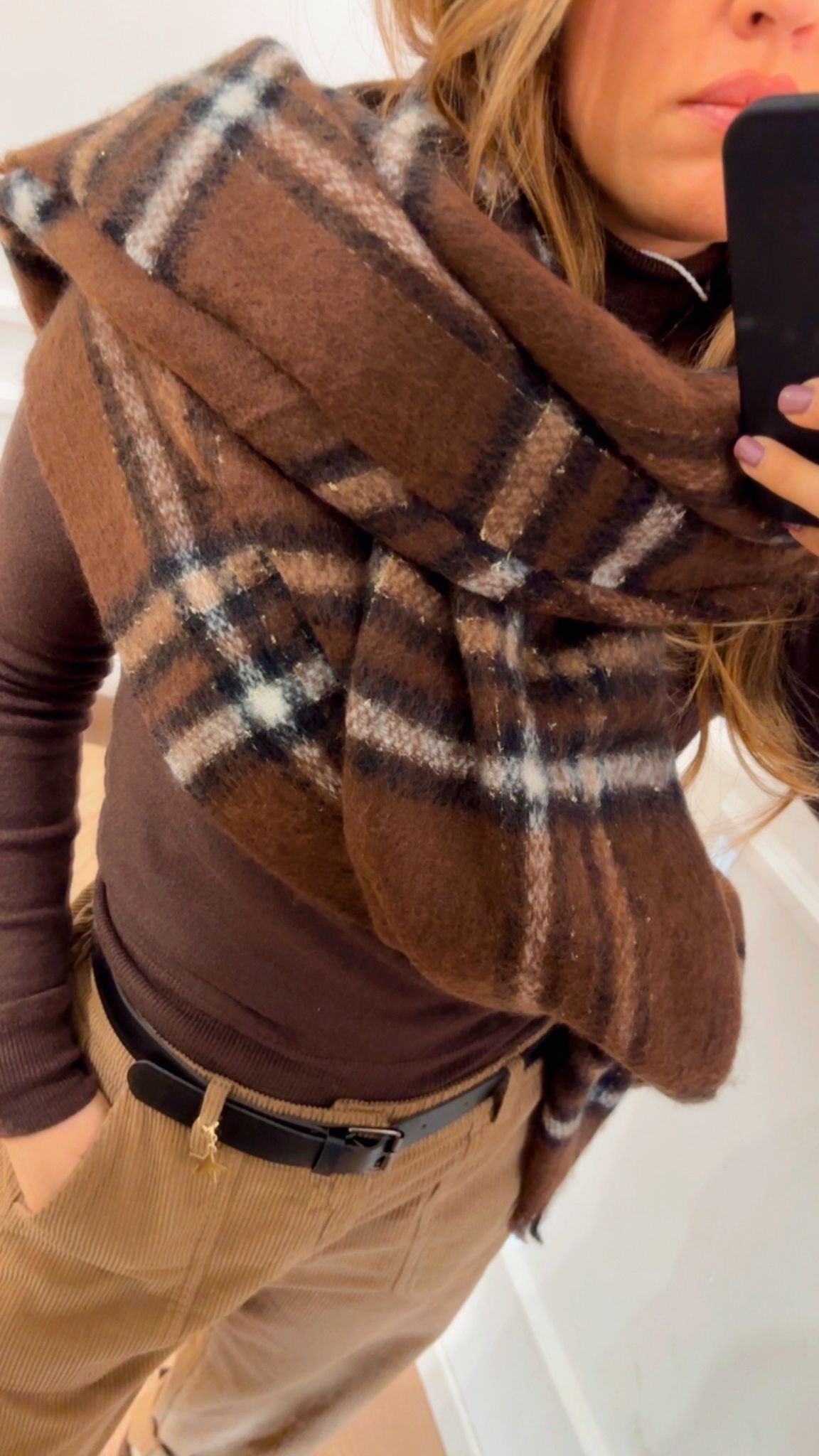 Sciarpone check Susy Mix 9311RE moro